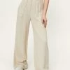 Linen Look Pocket Detail Wide Leg Pants