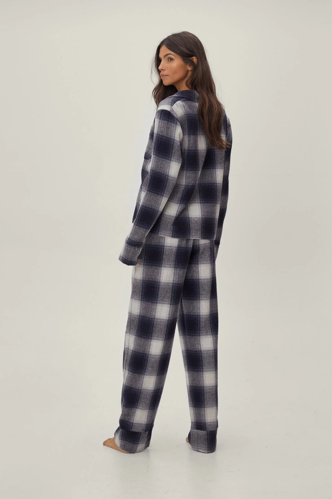 Brushed Check Button Down Shirt And Pajama Set 2 Brushed Check Button Down Shirt And Pajama Set - Image 2