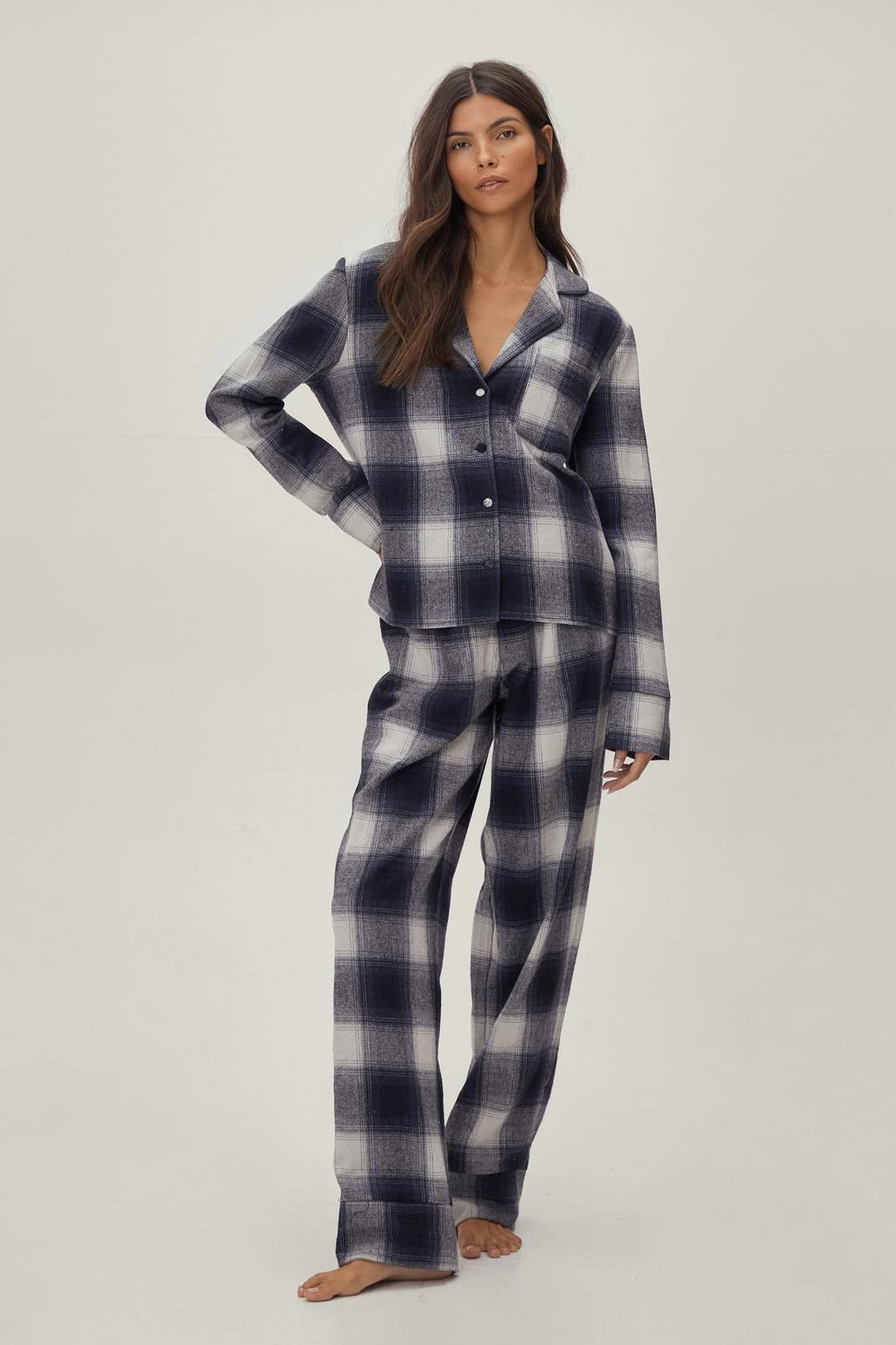 Brushed Check Button Down Shirt And Pajama Set 4 Brushed Check Button Down Shirt And Pajama Set - Image 4