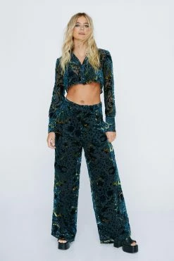 Devore Relaxed Pants -Nasty Gal Sales Store Sales womens navy devore relaxed pants 3