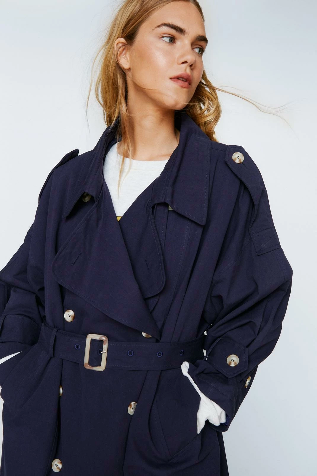 Belted Oversized Double Breasted Trench Coat 5 Belted Oversized Double Breasted Trench Coat - Image 5