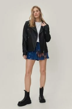 Plisse Blurred Print Short