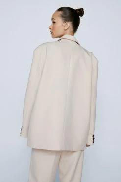 Premium Single Breasted Blazer -Nasty Gal Sales Store Sales womens neutral premium single breasted blazer 2