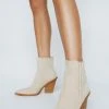 Faux Suede Western Ankle Boots