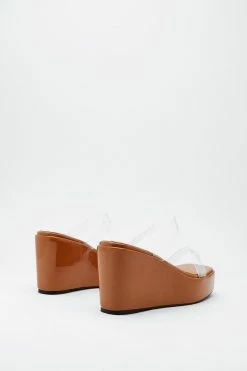 Jelly Strap Platform Wedge Sandals -Nasty Gal Sales Store Sales womens nude jelly strap platform wedge sandals 1 2