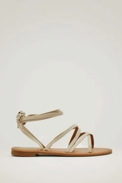 Strappy Lace Up Faux Leather Sandals -Nasty Gal Sales Store Sales womens nude strappy lace up faux leather sandals 2