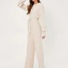 Ribbed Knitted Belted Cardigan And Pants Set