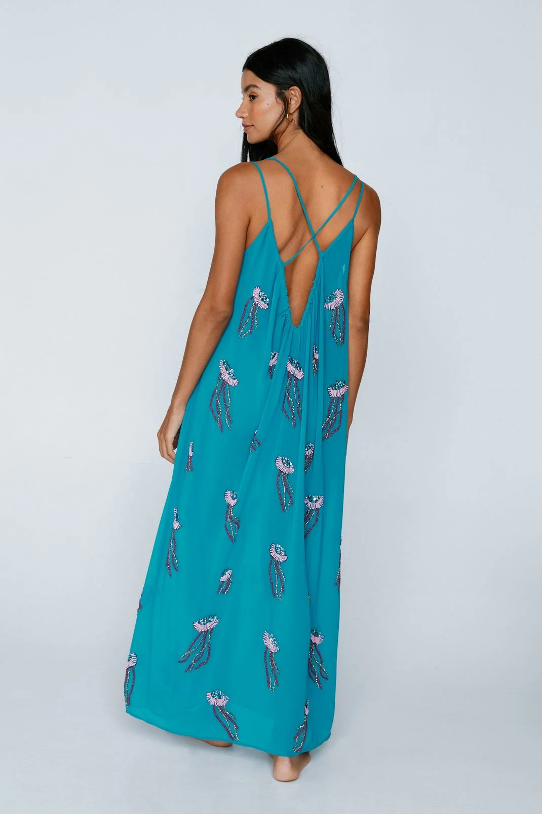 Embellished Jellyfish Maxi Cover Up Dress 3 Embellished Jellyfish Maxi Cover Up Dress - Image 3