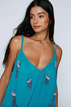 Embellished Jellyfish Maxi Cover Up Dress