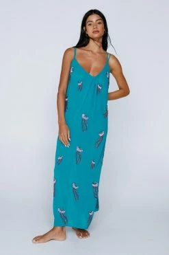 Embellished Jellyfish Maxi Cover Up Dress 7 Embellished Jellyfish Maxi Cover Up Dress -Nasty Gal Sales Store Sales womens ocean20blue embellished jellyfish maxi cover up dress 3