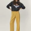 Pleat Front Super Wide Leg Pants