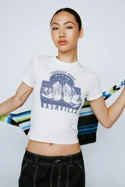 Nashville Graphic Fitted T-Shirt 7 Nashville Graphic Fitted T-Shirt -Nasty Gal Sales Store Sales womens off20white nashville graphic fitted t shirt 3