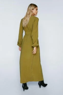 Premium Button Down Maxi Top -Nasty Gal Sales Store Sales womens olive premium button down maxi top 2