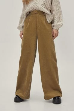 Premium Cord Wide Leg -Nasty Gal Sales Store Sales womens olive premium cord wide leg 1