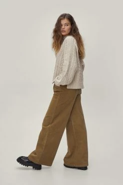 Premium Cord Wide Leg -Nasty Gal Sales Store Sales womens olive premium cord wide leg 3