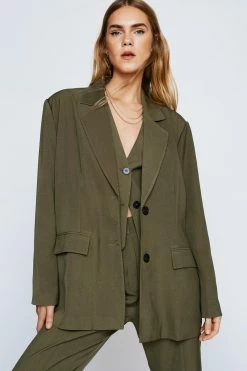 Tailored Single Breasted Blazer -Nasty Gal Sales Store Sales womens olive tailored single breasted blazer 3