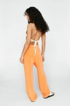 Asymmetric Waistband Tailored Pants 6 Asymmetric Waistband Tailored Pants -Nasty Gal Sales Store Sales womens orange asymmetric waistband tailored pants 2