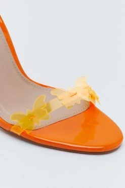 Butterfly Strappy High Heels -Nasty Gal Sales Store Sales womens orange butterfly strappy high heels 2