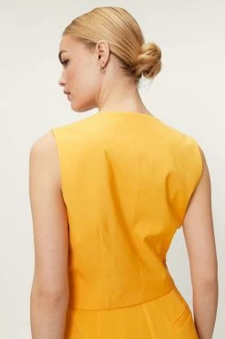 Cropped Tailored Single Breasted Vest 39 Cropped Tailored Single Breasted Vest -Nasty Gal Sales Store Sales womens orange cropped tailored single breasted vest 2