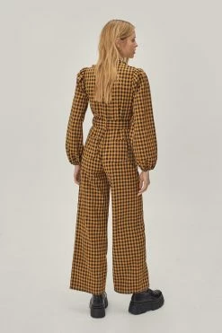 Grunge Checked Belted Tailored Jumpsuit -Nasty Gal Sales Store Sales womens orange grunge checked belted tailored jumpsuit 2