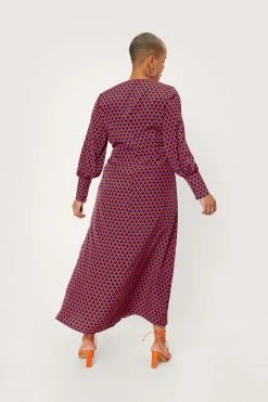 Plus Size Geo Print Maxi Dress -Nasty Gal Sales Store Sales womens orange plus size geo print maxi dress 2