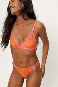 Satin Contrast Lingerie Set 7 Satin Contrast Lingerie Set -Nasty Gal Sales Store Sales womens orange satin contrast lingerie set 1 3