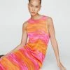 Tie Dye Mesh Sleeveless Midi Dress
