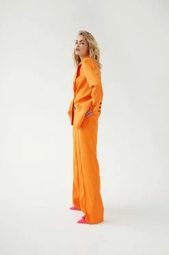 Twill Tailored Straight Leg Pants -Nasty Gal Sales Store Sales womens orange twill tailored straight leg pants