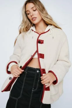 Reversible Teddy Lined Quilted Jacket -Nasty Gal Sales Store Sales womens oxblood reversible teddy lined quilted jacket