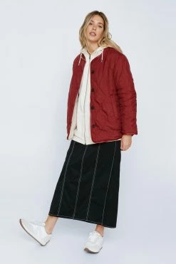 Reversible Teddy Lined Quilted Jacket 11 Reversible Teddy Lined Quilted Jacket -Nasty Gal Sales Store Sales womens oxblood reversible teddy lined quilted jacket 4