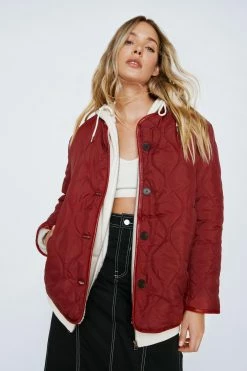 Reversible Teddy Lined Quilted Jacket 13 Reversible Teddy Lined Quilted Jacket -Nasty Gal Sales Store Sales womens oxblood reversible teddy lined quilted jacket 6