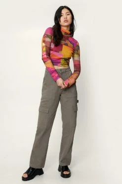 Abstract Landscape Print Mesh Top