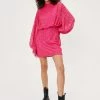 Balloon Sleeve Sequin Embellished Mini Dress