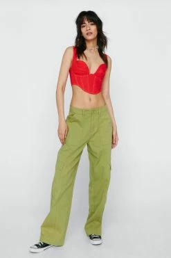 Contrasting Seam Detail Structured Corset Top