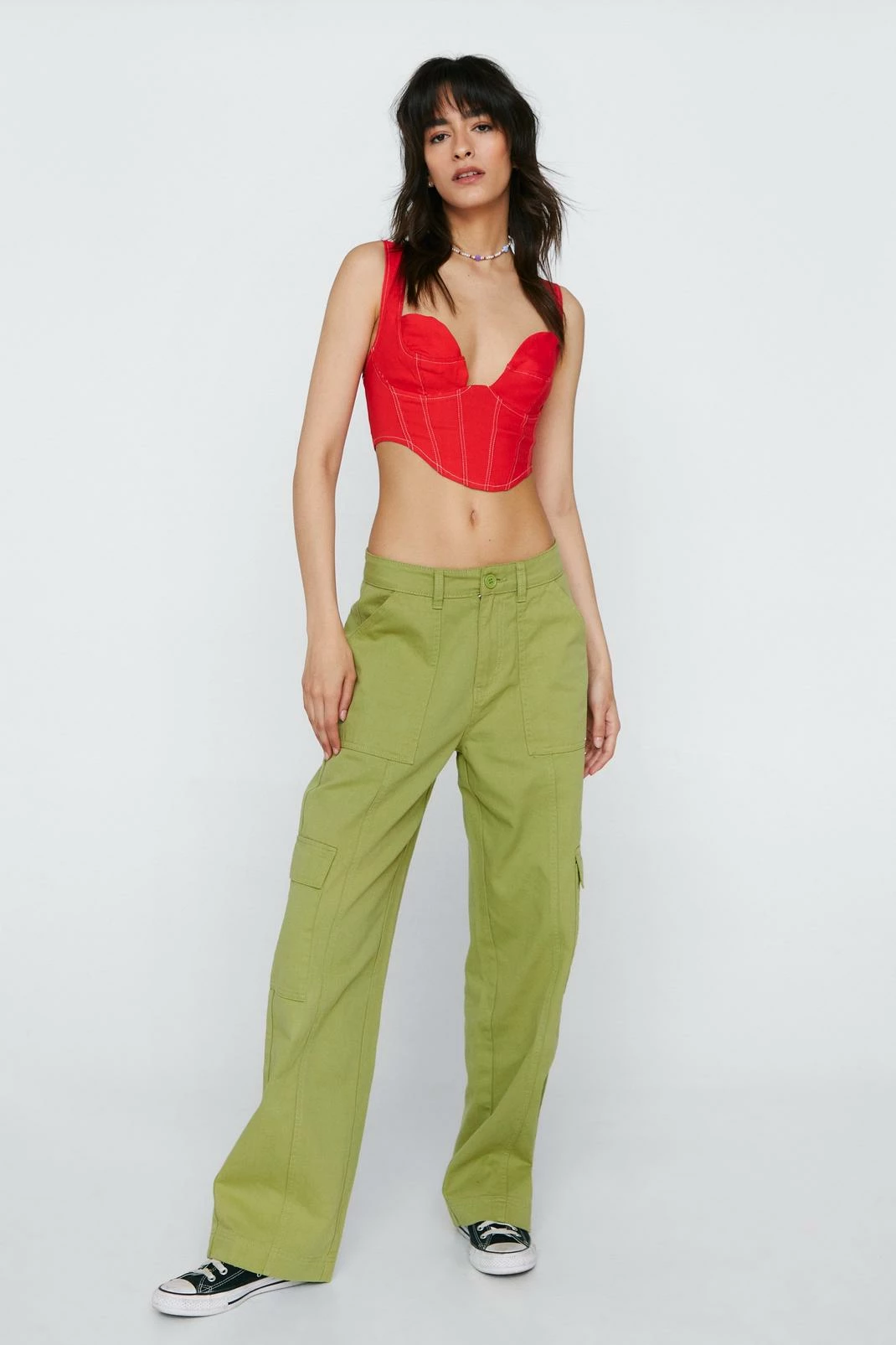 Contrasting Seam Detail Structured Corset Top 1 Contrasting Seam Detail Structured Corset Top