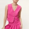 Cropped Tailored Single Breasted Vest