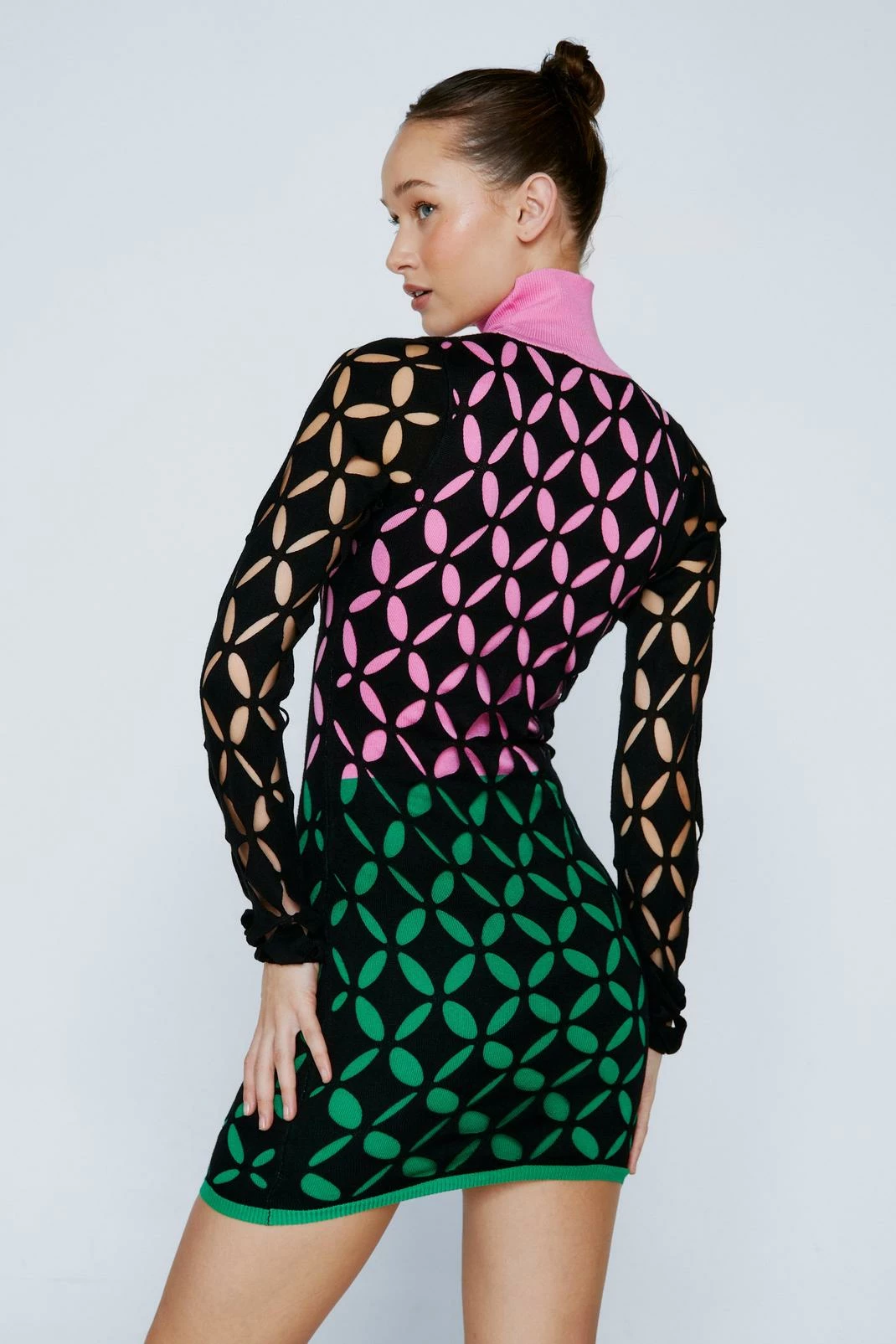 Cut Out Layered Knitted Mini Dress 3 Cut Out Layered Knitted Mini Dress - Image 3