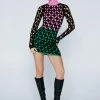 Cut Out Layered Knitted Mini Dress