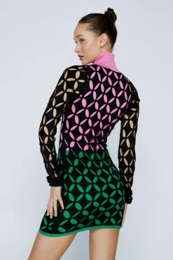 Cut Out Layered Knitted Mini Dress 9 Cut Out Layered Knitted Mini Dress -Nasty Gal Sales Store Sales womens pink cut out layered knitted mini dress 5