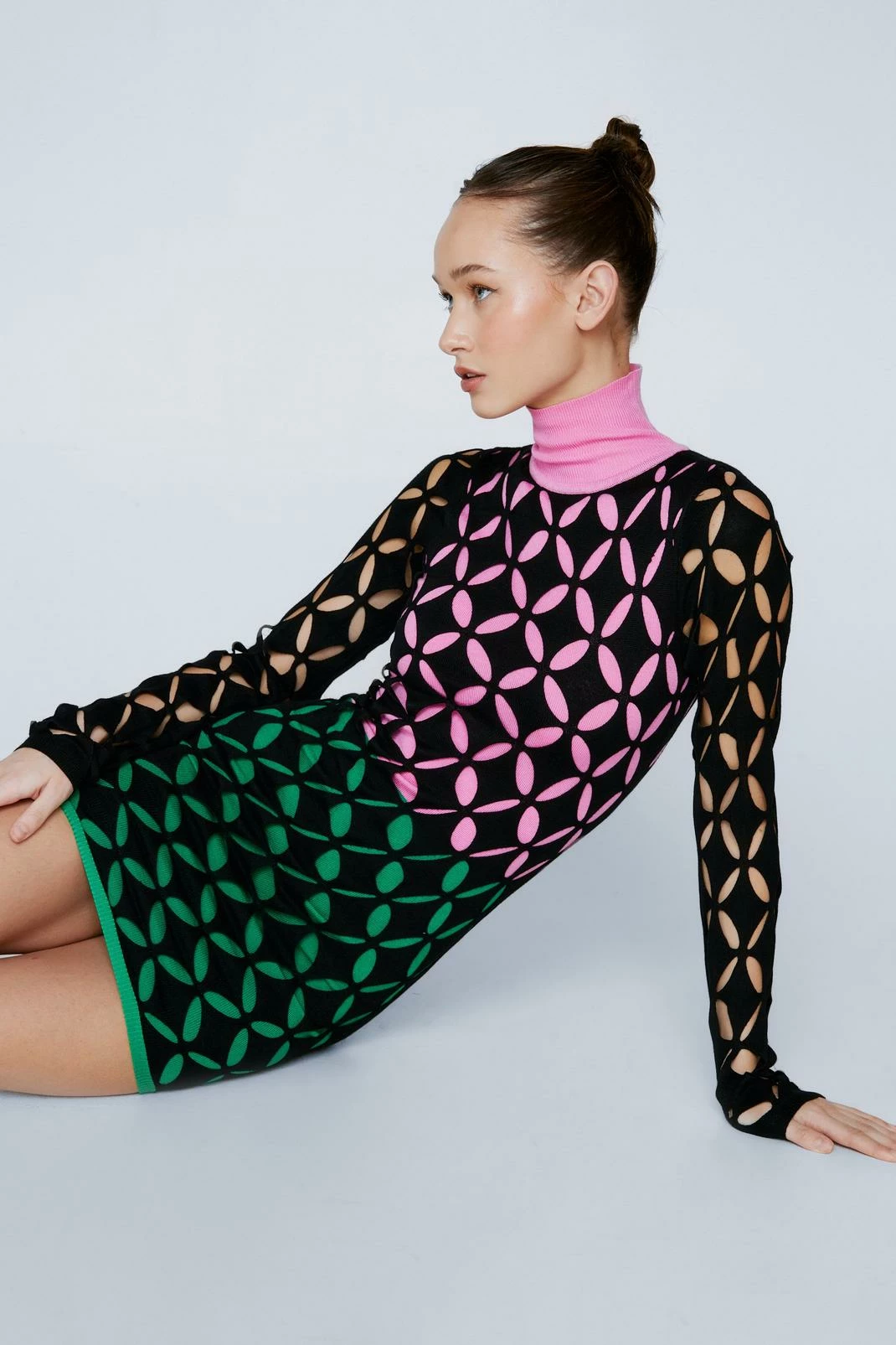 Cut Out Layered Knitted Mini Dress 7 Cut Out Layered Knitted Mini Dress - Image 7