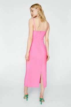 Cut Out Twist Front Strappy Midi Dress -Nasty Gal Sales Store Sales womens pink cut out twist front strappy midi dress 2