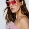 Diamante Oversized Color Lense Glasses