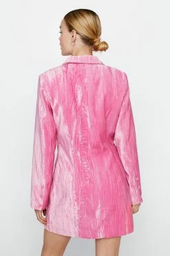 Double Breasted Velvet Blazer Dress -Nasty Gal Sales Store Sales womens pink double breasted velvet blazer dress 2