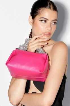 Embellished Faux Leather Slouchy Bag