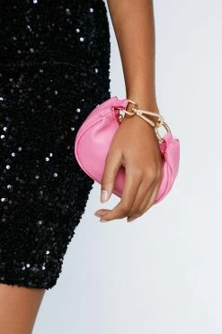Faux Leather Zip Wristlet 7 Faux Leather Zip Wristlet -Nasty Gal Sales Store Sales womens pink faux leather zip wristlet 3