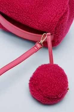Faux Teddy Cross Body Bag 6 Faux Teddy Cross Body Bag -Nasty Gal Sales Store Sales womens pink faux teddy cross body bag 1 2