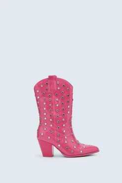 Alternative view of Gem Encrusted Patent Western Boots