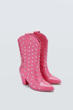 Gem Encrusted Patent Western Boots 6 Gem Encrusted Patent Western Boots -Nasty Gal Sales Store Sales womens pink gem encrusted patent western boots 2
