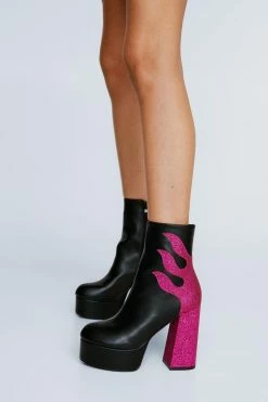 Glitter Flame Platform Boot