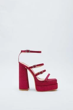 Alternative view of Glitter Strappy Platform Heels